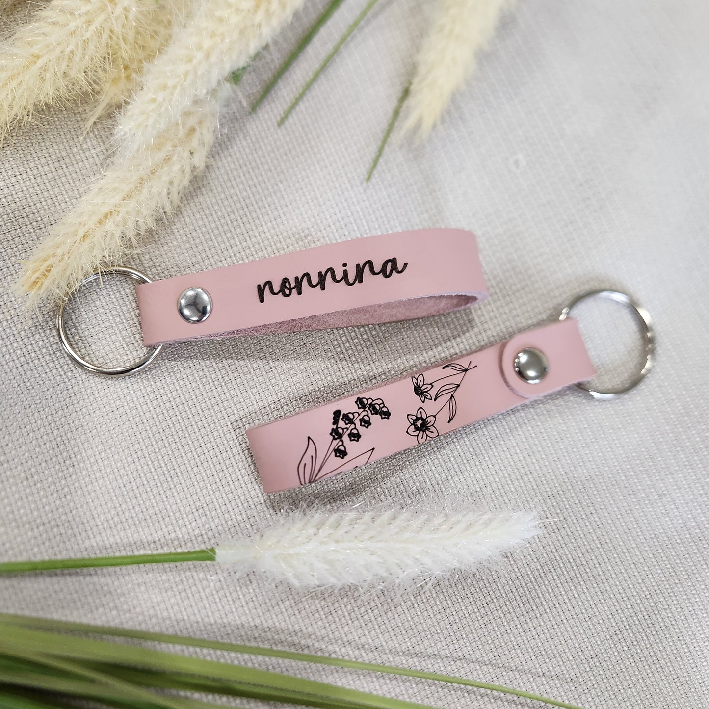 Custom Engraved Leather Keychain