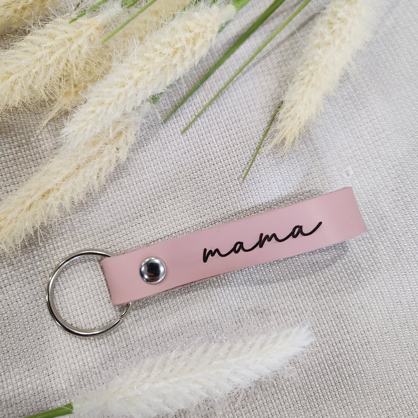 Custom Engraved Leather Keychain