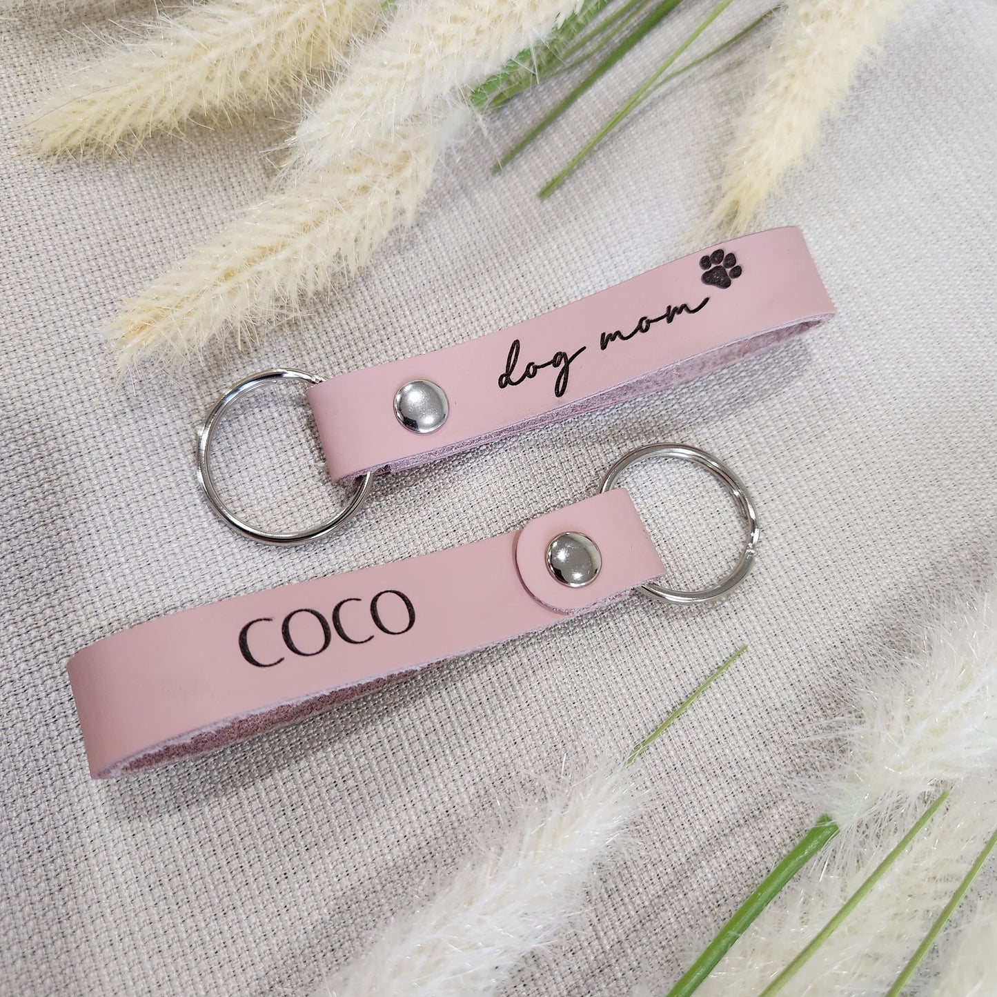Custom Engraved Leather Keychain