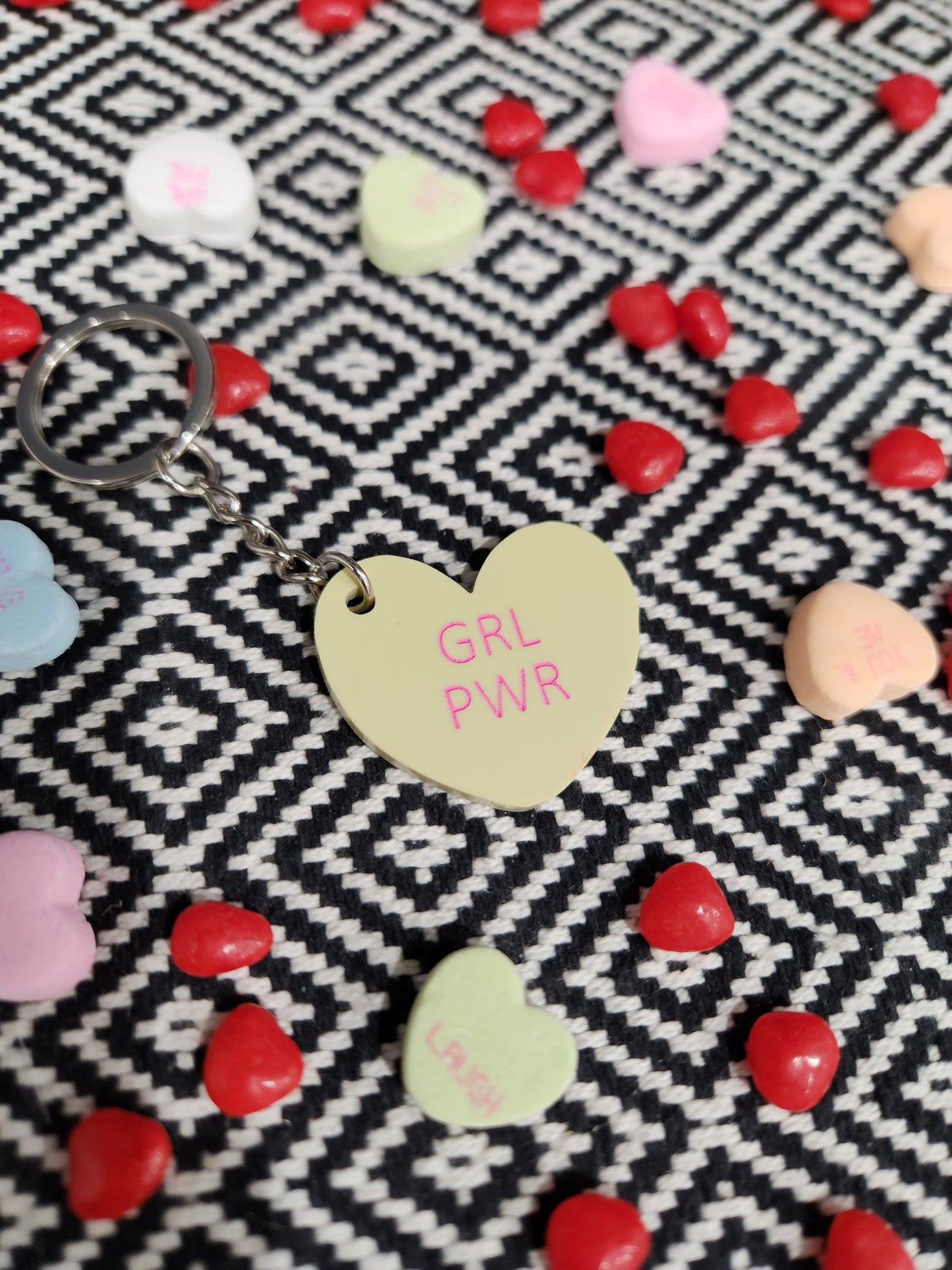 Conversation Heart Keychain