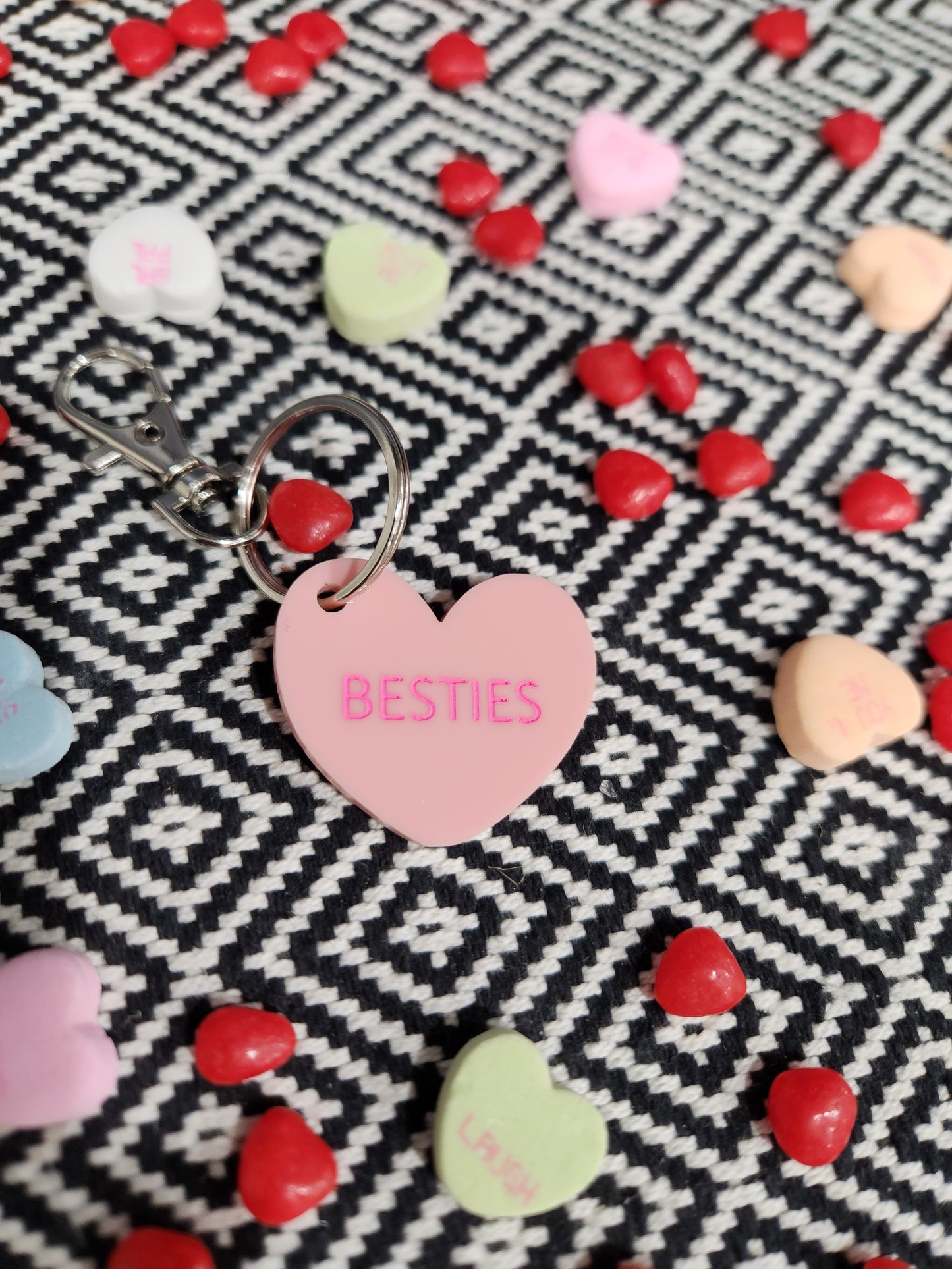 Conversation Heart Keychain
