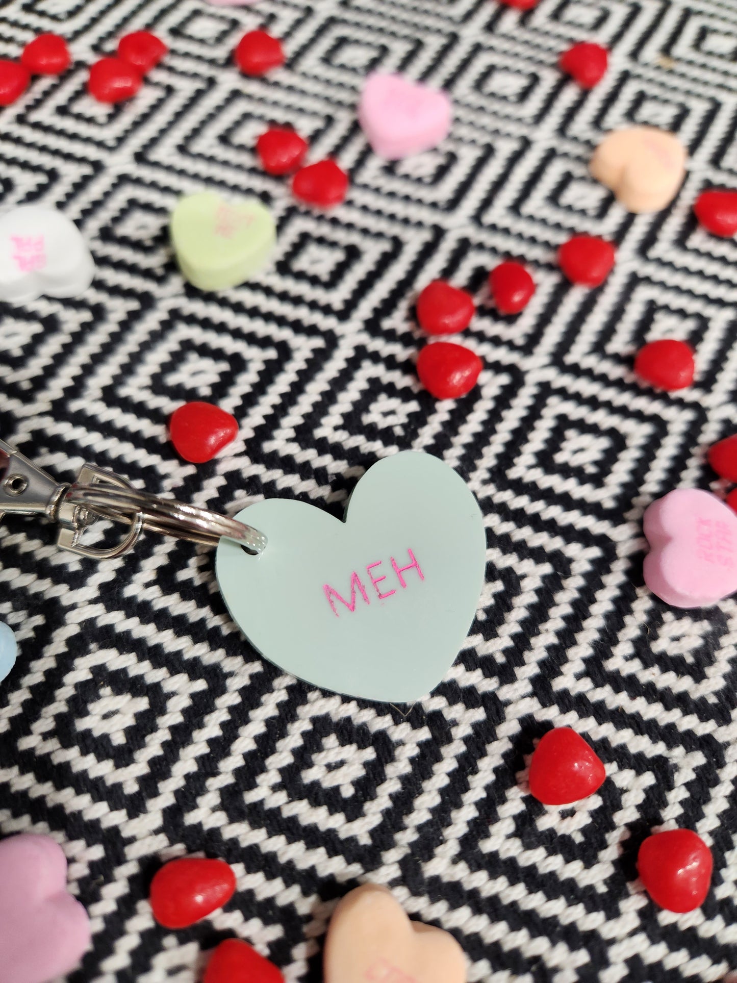 Conversation Heart Keychain