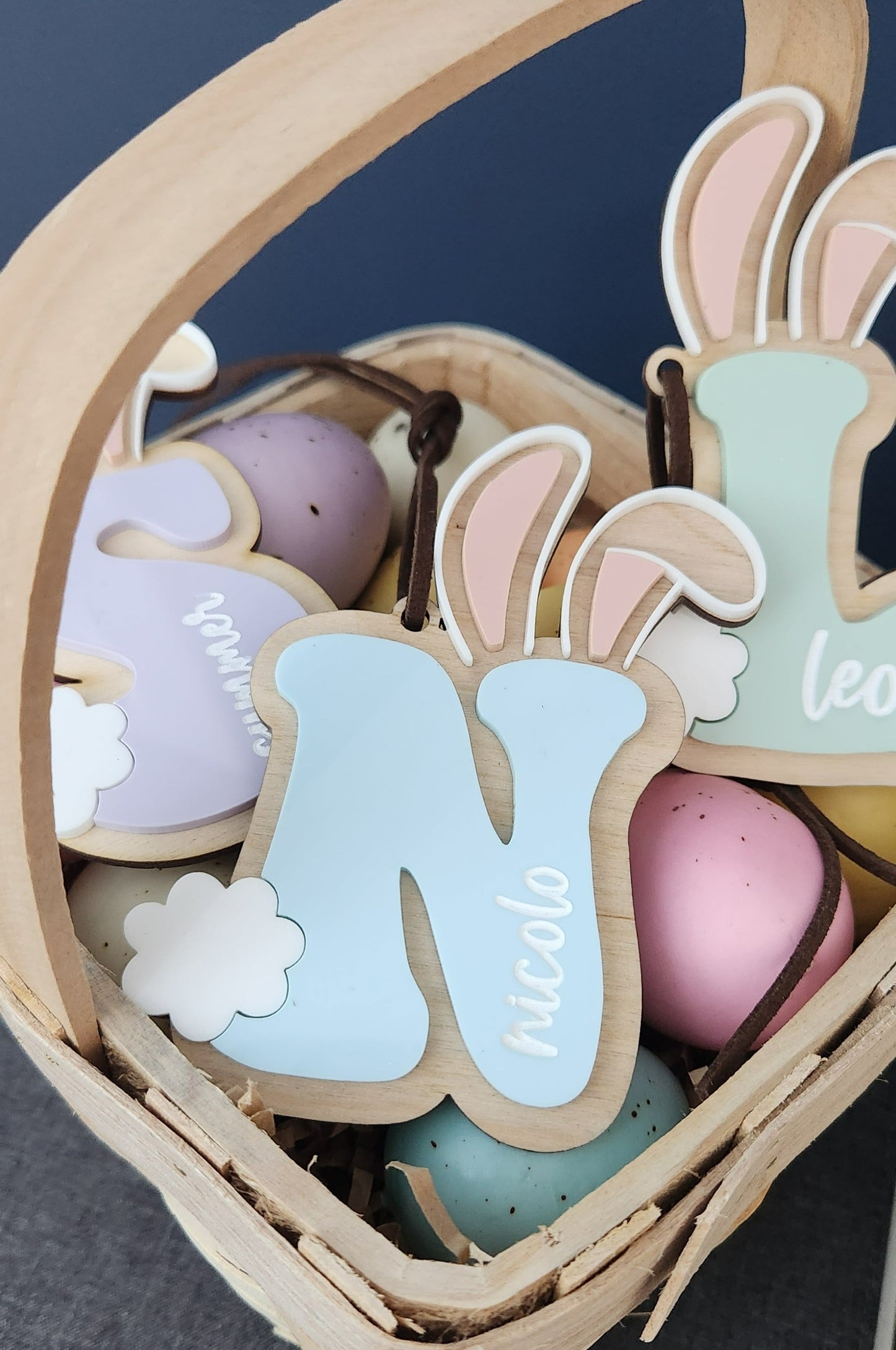 Bunny Ear Initial Tags